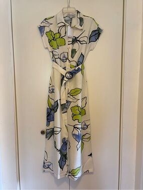 Jumpsuit in White, Blue & Green
